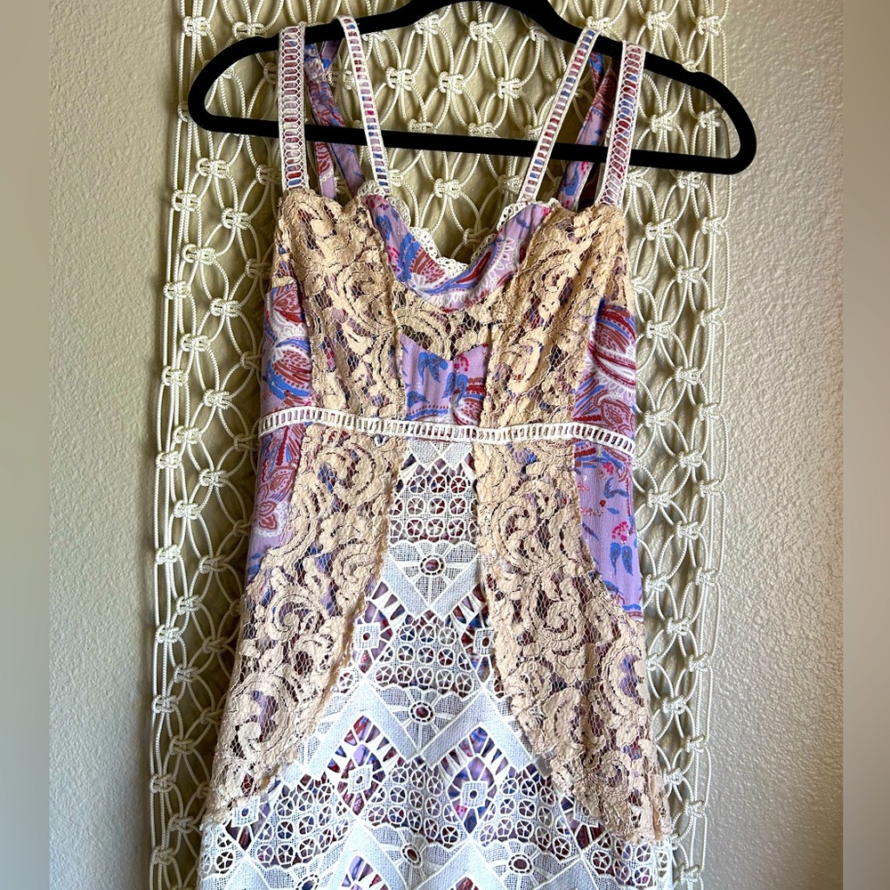 Free People Still Life Midi Lace Dress Size 2 - Picture 3 of 6